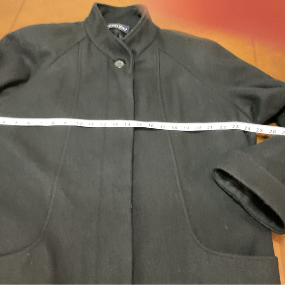 Herman Kay Womens Black Long Sleeve Collared Button Front Classic Coat Size 16 - Picture 12 of 12